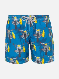 Jungen-Badeshorts mit Motorrad-Print