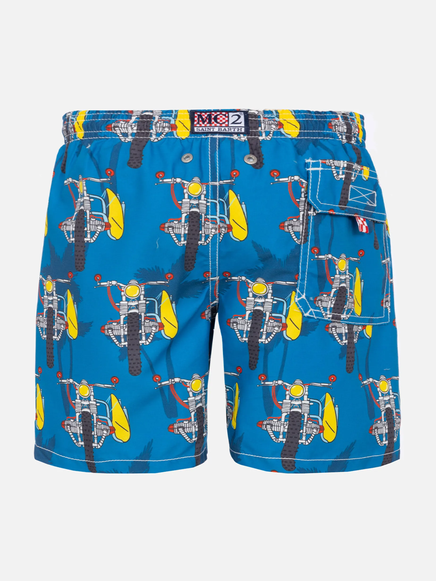Jungen-Badeshorts mit Motorrad-Print