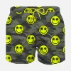 Jungen-Badeshorts mit Smiley-Print