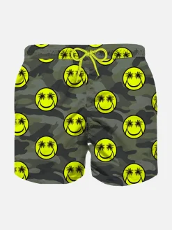 Jungen-Badeshorts mit Smiley-Print