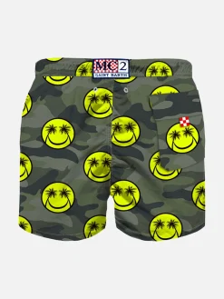Jungen-Badeshorts mit Smiley-Print