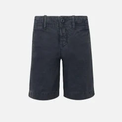 Jungen-Bermuda aus blauem Leinen