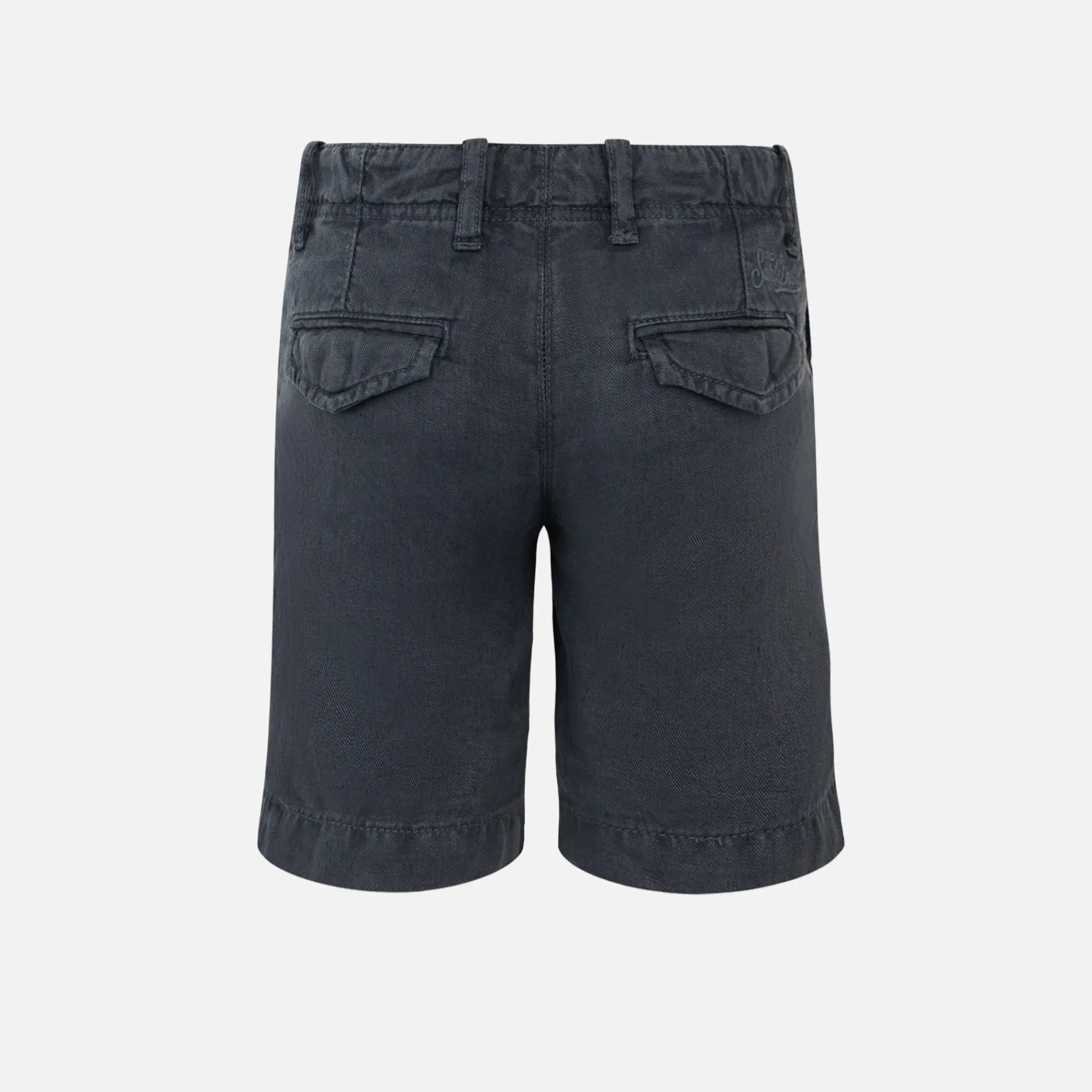 Jungen-Bermuda aus blauem Leinen