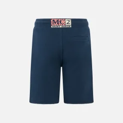 Jungen-Bermuda aus marineblauer Baumwolle