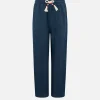 Jungenhose Calais Jr aus marineblauem Leinen mit Kordelzug