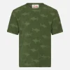 Jungen-Militär-T-Shirt Gary aus Frottee mit Hai-Prägung