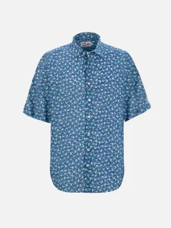 Jungen-Musselin-Baumwollhemd Sharouk mit Krabben-Print