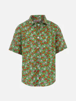 Jungen-Musselin-Baumwollhemd Sharouk mit Krabben-Print