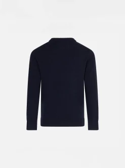 Jungenpullover in Marineblau mit Cortina-Jacquard-Print
