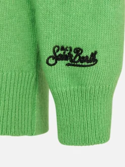 Jungen-Pullover in Neongrün mit Off-Piste-Schriftzug