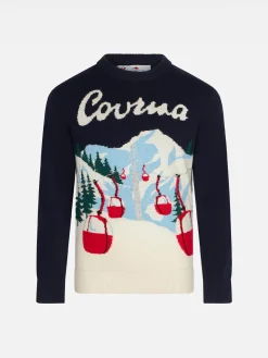 Jungenpullover mit Courmayeur-Jacquard-Print