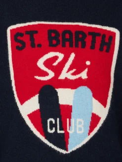 Jungenpullover mit Rundhalsausschnitt und St. Barth Ski Club-Aufdruck