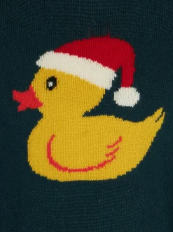 Jungenpullover mit Rundhalsausschnitt und Entenmuster