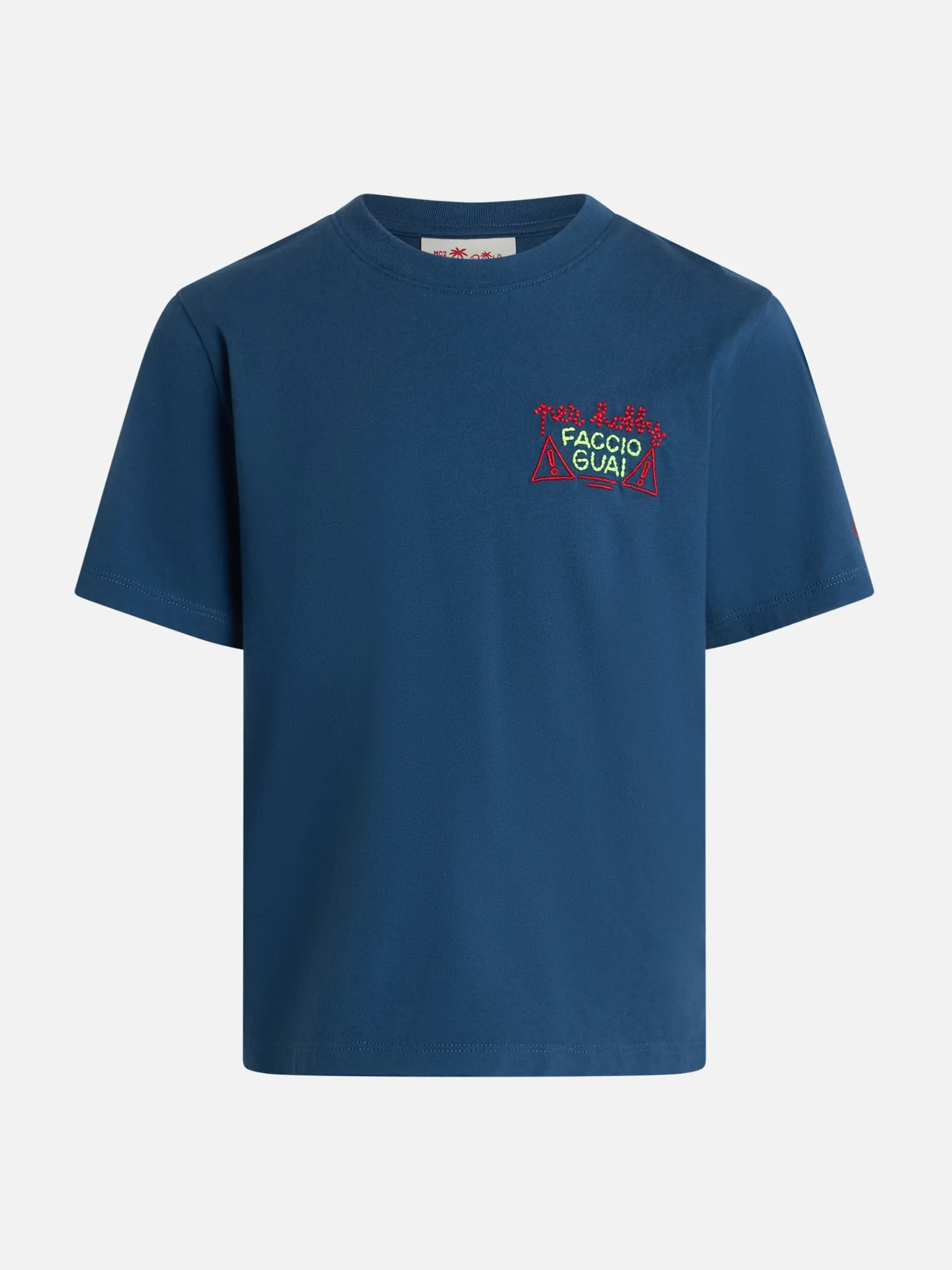 Jungen-T-Shirt aus Baumwolljersey Portofino Jr mit Per Hobby Faccio Guai-Stickerei | INSULTI LUMINOSI SONDEREDITION