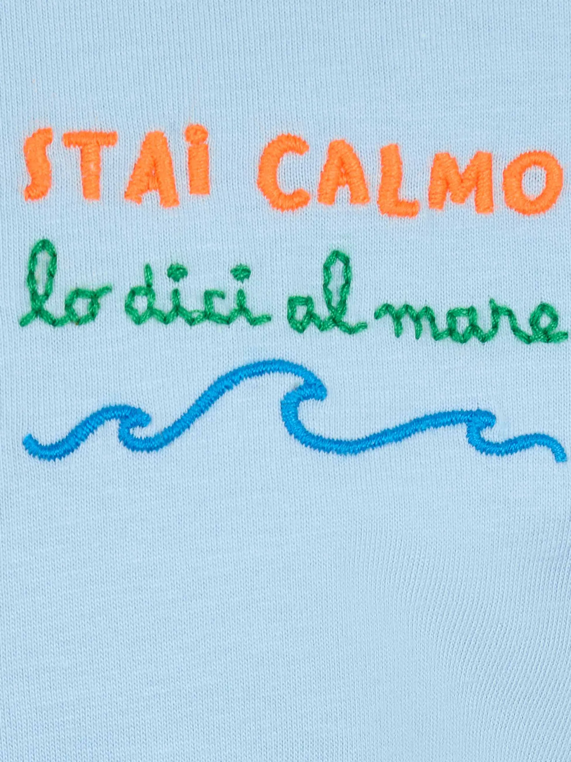 Jungen-T-Shirt aus Baumwolljersey Portofino Jr mit Stai calmo lo dici al mare-Stickerei
