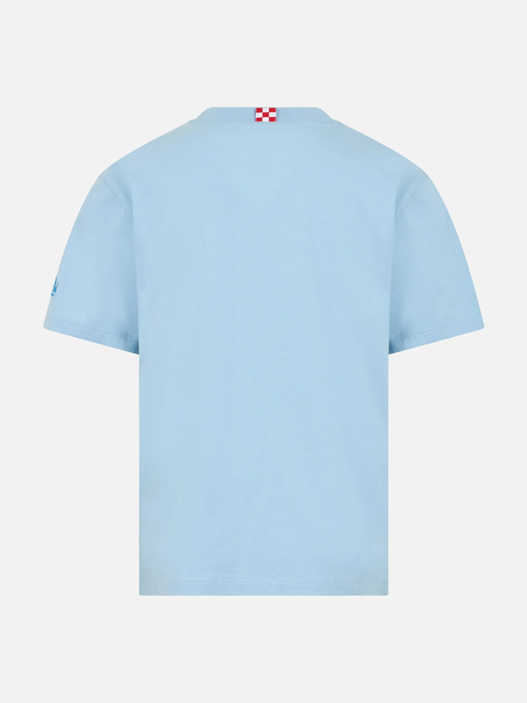 Jungen-T-Shirt aus Baumwolljersey Portofino Jr mit Stai calmo lo dici al mare-Stickerei
