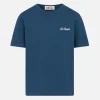 Jungen-T-Shirt aus marineblauem Baumwolljersey „Dover“ mit St. Barth-Stickerei