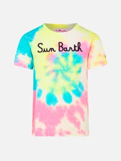 Jungen-T-Shirt mit Batikdruck und Sun Barth-Stickerei