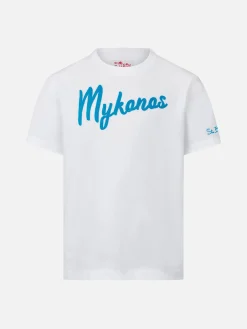 Jungen-T-Shirt mit Mykonos-Stickerei