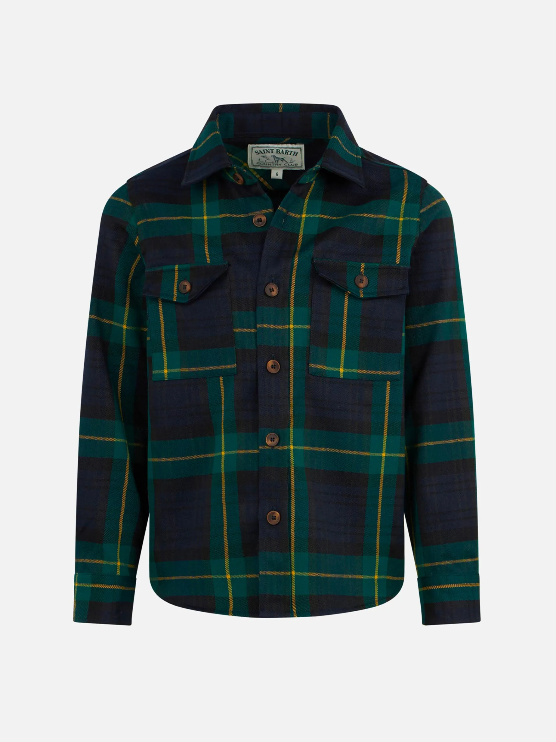 Jungen-Wollhemd mit Tartan-Print