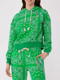 Kapuzenpullover aus Baumwolle mit Bandana-Print