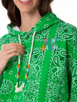 Kapuzenpullover aus Baumwolle mit Bandana-Print