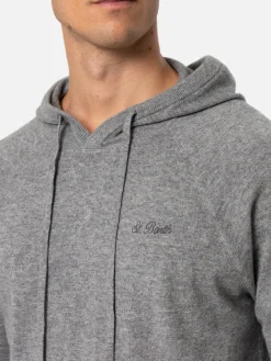 Kapuzenpullover aus graumeliertem Kaschmir-Mix für Herren Willbur