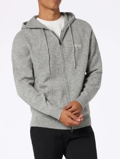 Kapuzenpullover Notting aus graumelierter Lambswool für Herren