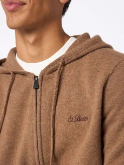 Kapuzenpullover Notting aus Lambswool in Kamel für Herren
