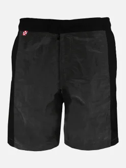 Karierte Badeshorts mit kontrastierendem Seitenband