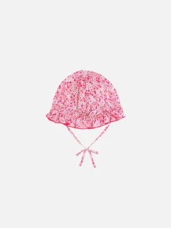 Kinderhaube rot | Hergestellt aus Liberty-Stoff