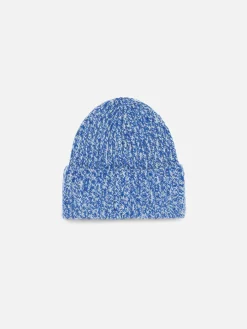 Kindermütze aus Mouliné in Weiß und Blau mit Saint-Barth-Stickerei
