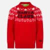 Kinderpullover mit Rundhalsausschnitt und norwegischem Weihnachtsmann-Aufdruck