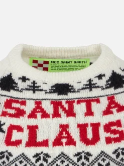 Kinderpullover mit Rundhalsausschnitt und norwegischem Weihnachtsmann-Aufdruck