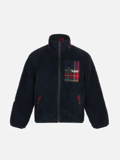 Kinder-Sherpa-Jacke mit Tasche und St. Barth-Stickerei
