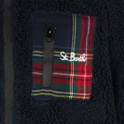 Kinder-Sherpa-Jacke mit Tasche und St. Barth-Stickerei