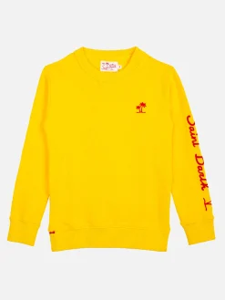 Kinder-Sweatshirt aus gelber Baumwolle mit Stickerei