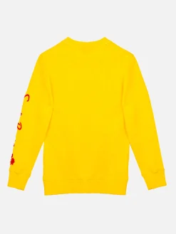 Kinder-Sweatshirt aus gelber Baumwolle mit Stickerei