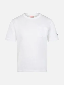 Kinder-T-Shirt Alex aus cremefarbenem Leinenjersey