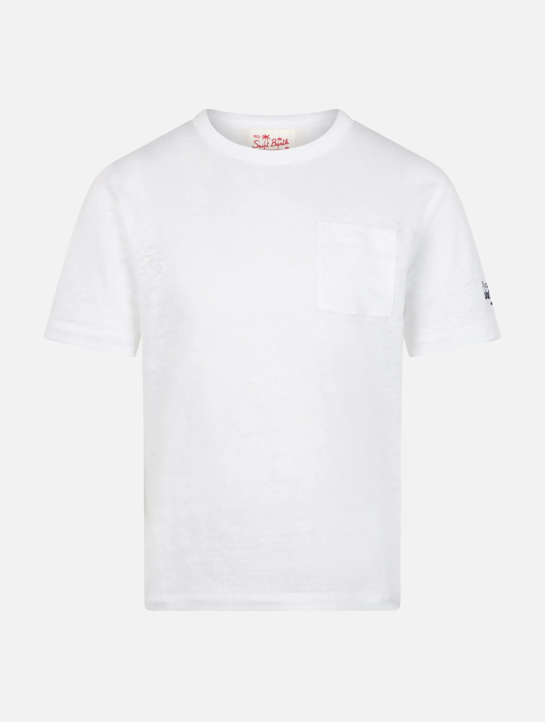 Kinder-T-Shirt Alex aus cremefarbenem Leinenjersey