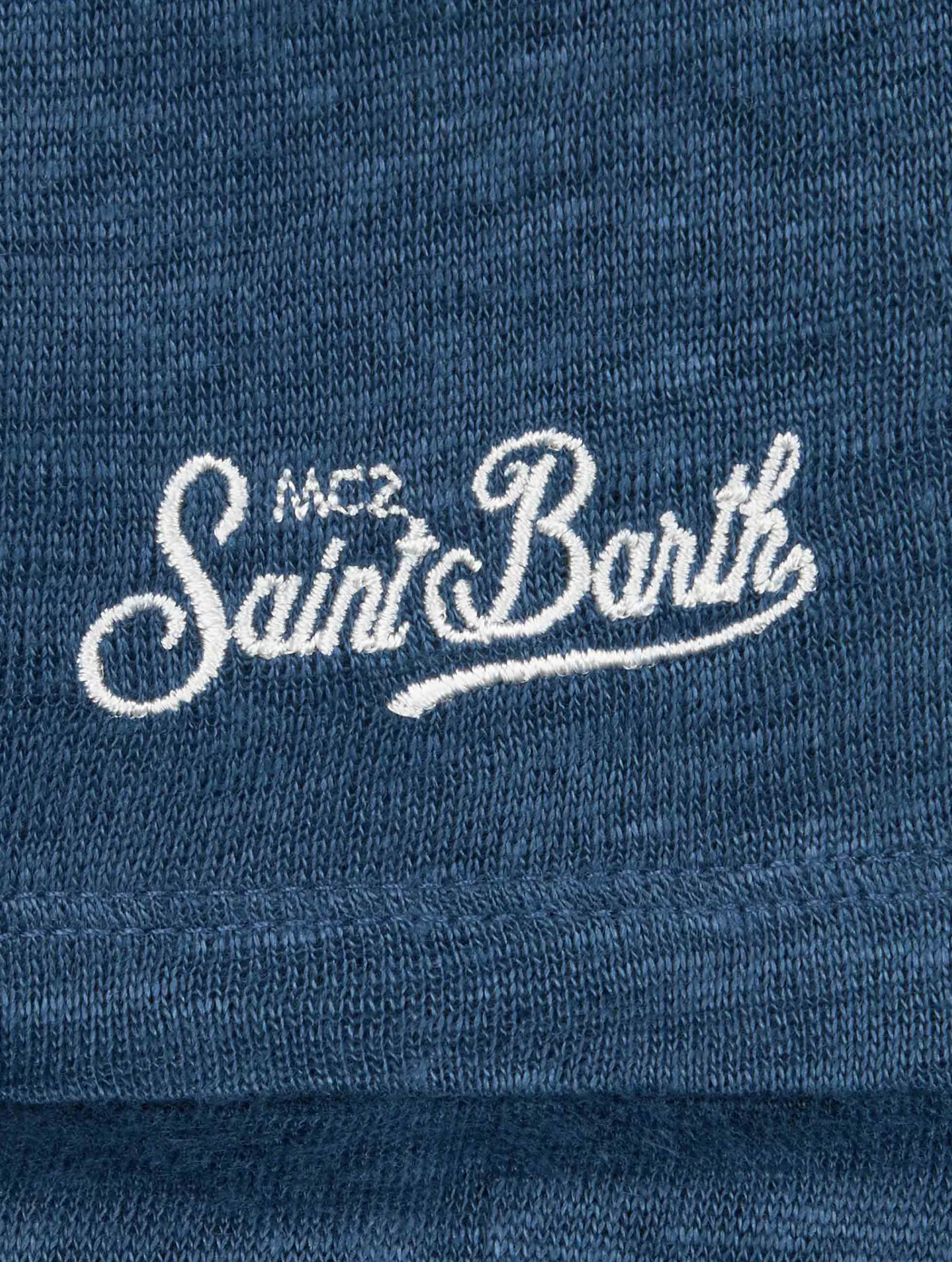 Kinder-T-Shirt Alex aus marineblauem Leinenjersey