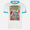 Kinder-T-Shirt aus weißer Baumwolle mit „Captain America“-Aufdruck | MARVEL-SONDERAUSGABE