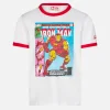 Kinder-T-Shirt aus weißer Baumwolle mit „Iron Man“-Aufdruck auf der Vorderseite | MARVEL-SONDERAUSGABE