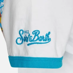 Kinder-T-Shirt aus weißer Baumwolle mit „Captain America“-Aufdruck | MARVEL-SONDERAUSGABE
