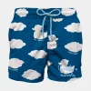 Klassische Badeshorts für Jungen mit Wolkenaufdruck und Stickerei | COCCOLEBIMBI SONDERAUSGABE