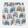 Klassische Badeshorts für Jungen mit Safari-Auto-Aufdruck