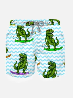 Klassische Badeshorts für Jungen mit Dinosaurier-Print