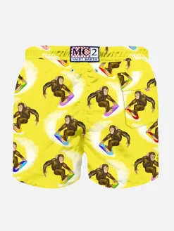 Klassische Badeshorts für Jungen mit Affen-Print