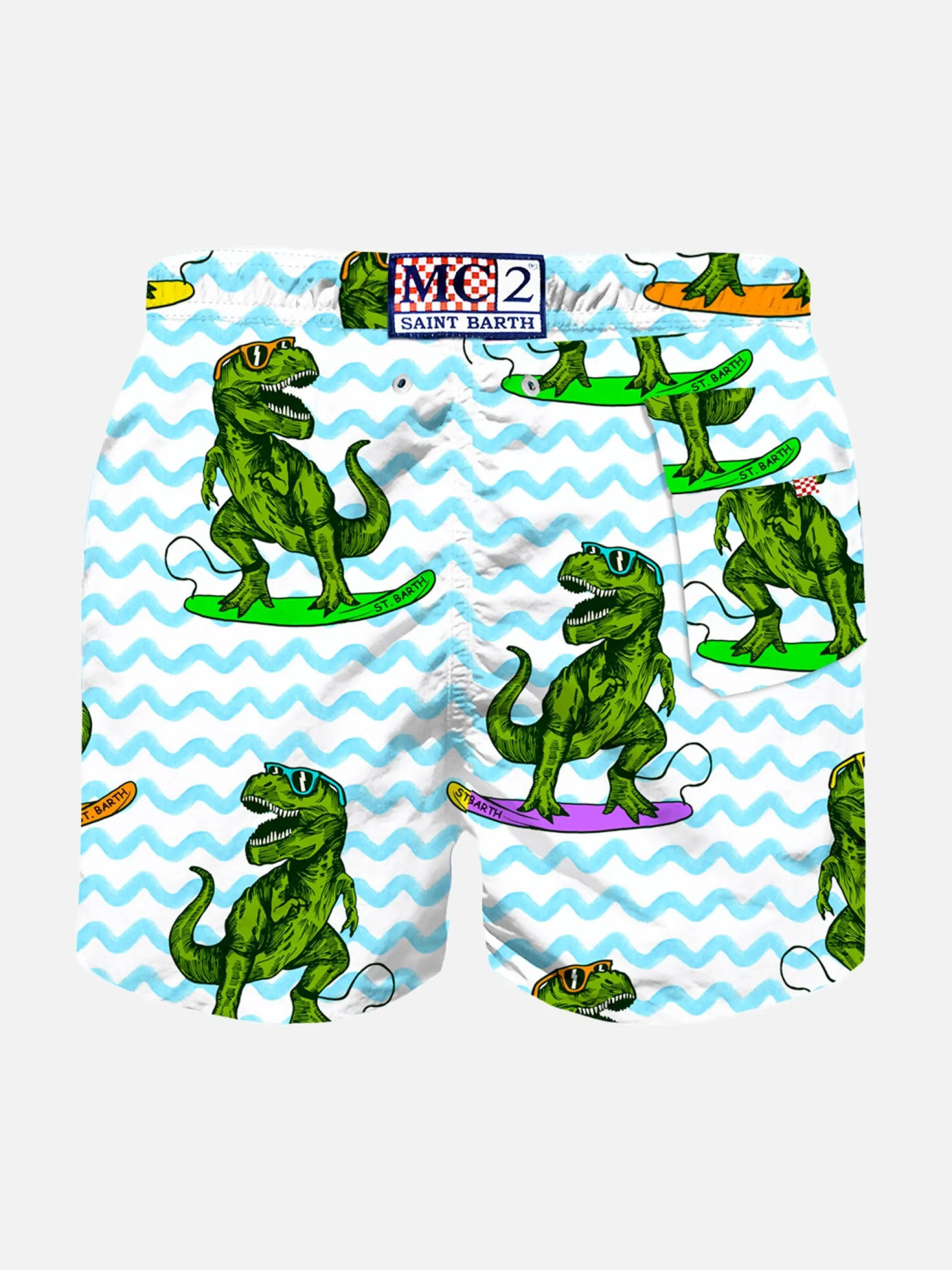 Klassische Badeshorts für Jungen mit Dinosaurier-Print