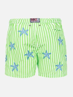 Klassische Badeshorts für Jungen mit Seestern-Stickerei